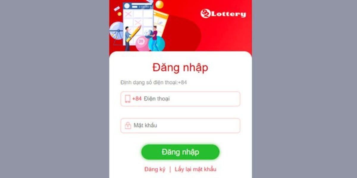 Hướng dẫn đăng nhập lottery 92